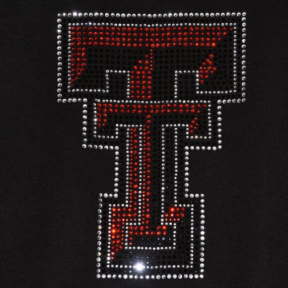 Texas Tech rhinestone bling black sweatshirt S M L XL 2X 3X 4X 5X - Picture 2 of 8